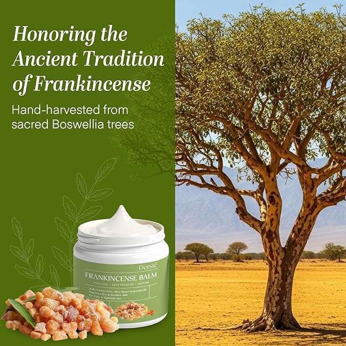 Dersie Frankincense Balm - 4 oz | Soothes Muscles & Joints, Supports Skin Renewal & Nourishment – All Natural Balm for Muscle, Joint & Foot Discomfort and Dry Skin, Infused with Frankincense Oil