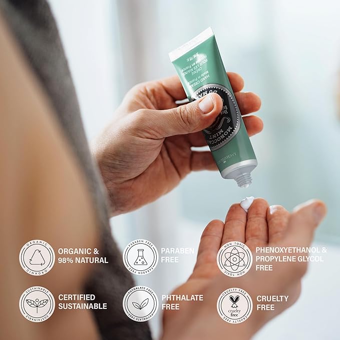 La Chatelaine 20% Shea Butter Hand Cream Travel Size, Men, Unisex, Moisturizing, Nourishing, Extra-Rich Hand Lotion, Made in France, 1 oz / 30ml (Moroccan Mint)