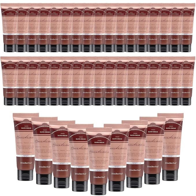 100 Pack Red Tea & Leaves Hand Cream Bulk - Travel Size Scented Hand Lotion Set for Dry Cracked Hands, Ideal Holiday Gift for Women/Nurse/Bridesmaid/Teacher Appreciation, 1.0 oz/30 ml