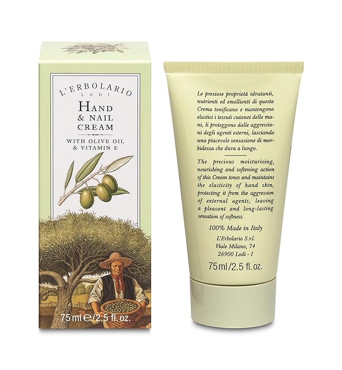 L'Erbolario Hand and Nail Cream - Moisturizing Hand Lotion for Women and Men with Shea Butter - Hand Cream for Dry Hands and Fragile Nails - 2.5 oz