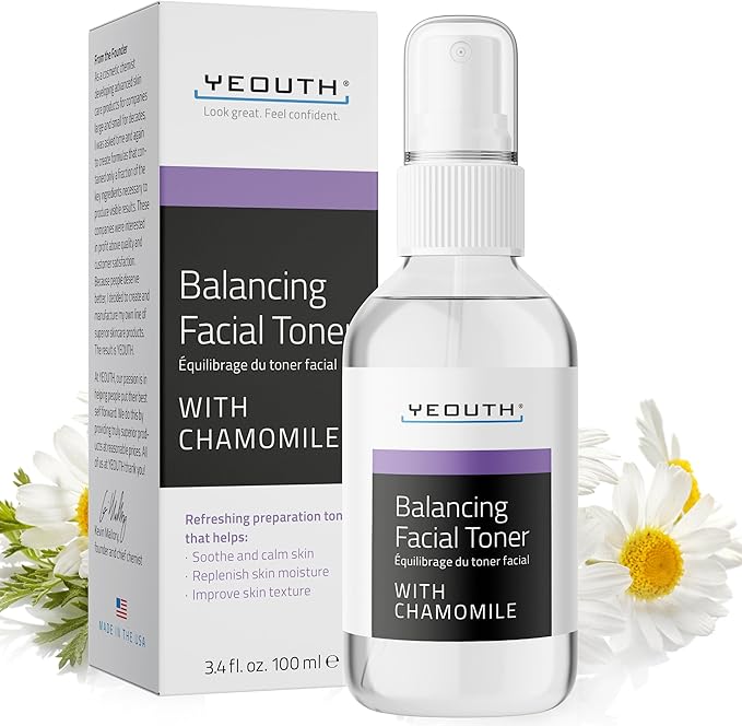 YEOUTH Hydrating Toner for Face Spray with Chamomile and Allantoin, Alcohol Free Refreshing Face Toner for Women and Men 3.4 Oz