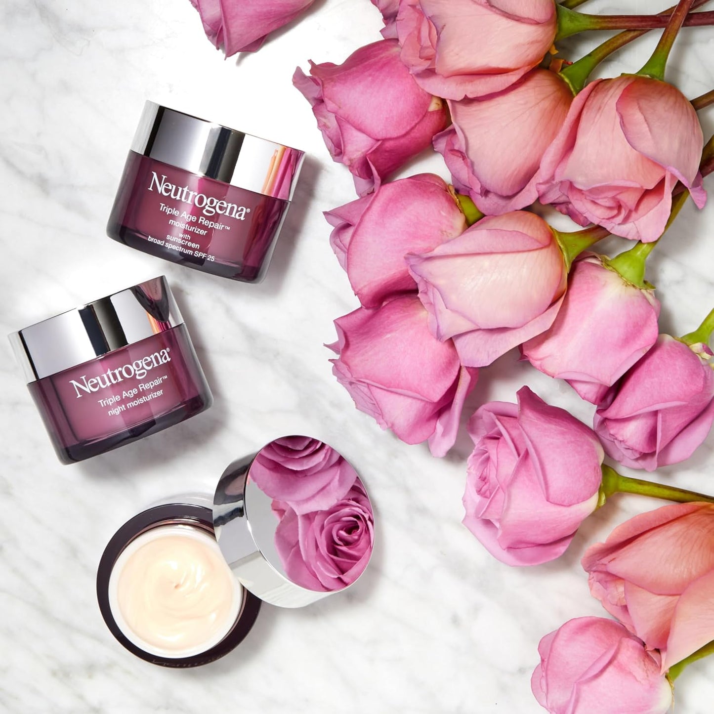 Triple Age Repair Anti-Aging Face Moisturizer with SPF 25 – Firming Day Cream for Wrinkles, Dark Spots & Dry Skin – Neck & Face Lotion with Glycerin & Shea Butter – 1.7 oz