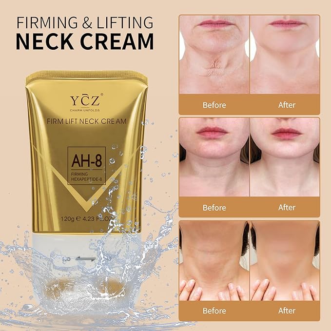 Ycz AH-8 Firming Neck Cream for Crepey Skin Body Care Comfort, Contains Hexapeptide, Moisturizing, Tightening Lotions Cosmetic Skin Care Skin Repair (Pack of 2)