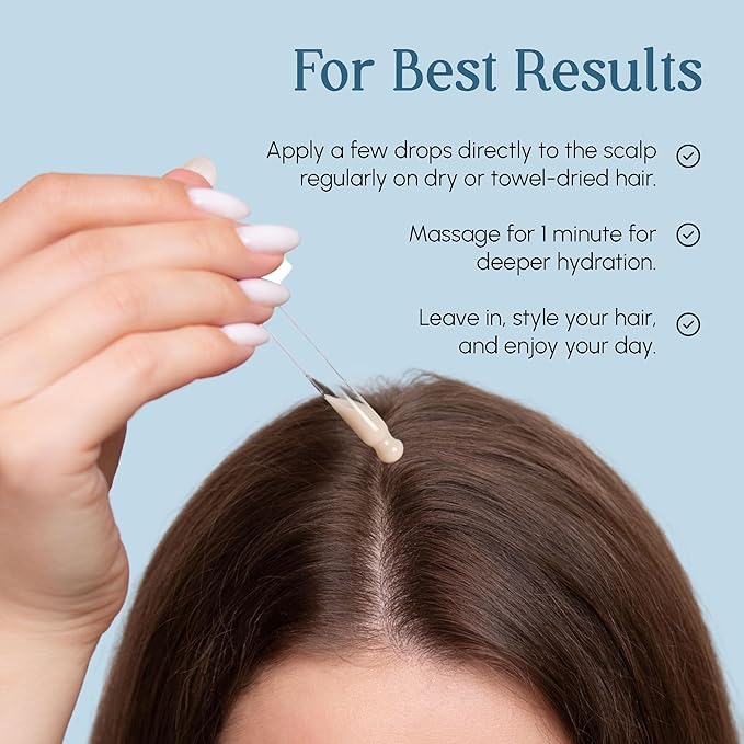 Dry Scalp Serum – Anti-Dandruff & Itchy Scalp Relief with Rosemary, Sage, Biotin & Amino Acids – Hydrating Leave-In Scalp Treatment, Vegan & Clean Formula, 1 fl oz (30 mL).