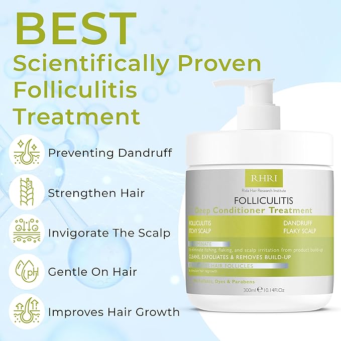 Folliculitis Deep Conditioner | Effective Scalp Treatment for Seborrheic Dermatitis, Psoriasis, Dry Itchy Scalp, Dandruff Treatment | Nourishes Oily Hair and Promotes Healthy, Hydrated Hair Treatment