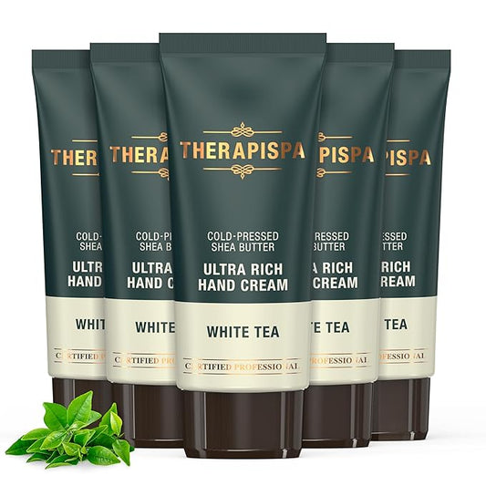 Ultra Rich Hand Cream – Intensive Hydration & Repair for Dry, Chapped Hands | Enriched with Shea Butter, Ceramides, Niacinamide (B3) & Panthenol (B5) (White Tea, 2.0 oz, Pack of 5)
