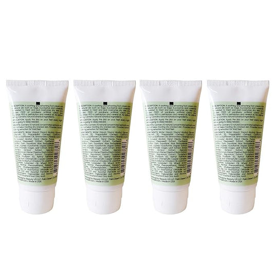 Aromatherapy All Natural Moisturizer Foot Cream with Rosemary Lavender Eucalyptus Sage and Seaweed 2 Ounces 4 pack