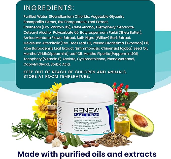 KPW Laboratories for Dry Cracked Heels - All-Natural Foot Care for Women and Men, Hydrating Foot Cream for Dry Feet to Promote Circulation