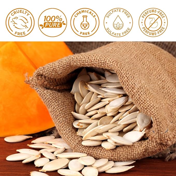 Pumpkin Seed Oil for Hair Growth 2.02 fl.oz, 100% Natural Pure Cold Pressed Pumpkin Oil for Face, Dry Damaged Hair Growth, Moisturizing Scalp Nourishment Strengthen Hair Thickness for Skin and Body