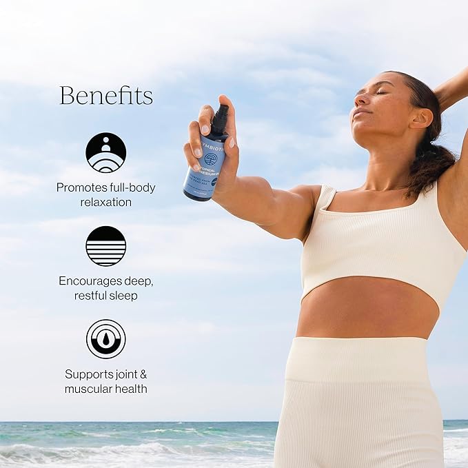 CYMBIOTIKA Topical Magnesium Oil Spray for Body, USA Made, Supplement for Leg Cramps, Muscle, Joint Health & Sleep Support, Includes Magnesium Chloride, Lavender Extract, Aloe Vera, 2pck (6.8 fl oz)