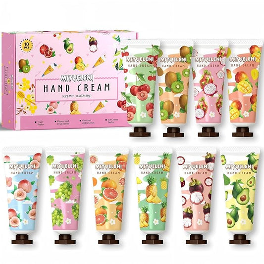 10 Pack Hand Cream Gift Set, Natural Plant Scents, Moisturizing Hand Lotion Gift Set, Gifts for Women, Birthday, Mother's Day, Valentine's Day, Christmas, Thank You Gifts Travel Size