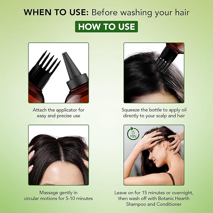 Botanic Hearth Hemp & Biotin Hair Oil (6.7 Fl Oz) |Nourishing And Strengthening Hair Treatment For Thicker, Healthier|Looking Hair | Paraben Free | Suitable For All Hair Types