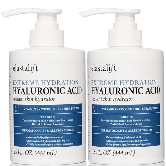 Elastalift Hyaluronic Acid Moisturizer Body Lotion | Anti Aging Skin Care Body Cream & Face Lotion Diminishes Look Of Wrinkles, Sagging Skin, Crepey Skin, Cellulite, Stretch Marks, & Dry Skin, 2-Pack