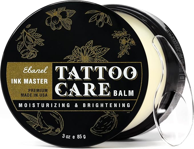 Ebanel Tattoo Balm 3oz, Premium Tattoo Aftercare Cream Brightener Ink Color Enhancing Butter Moisturizer with Herbal Essences and Essential Oils, All-Stage Tattoos Ointment After Care Kit Supplies