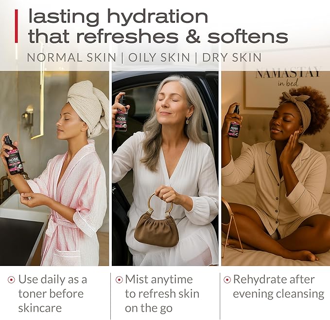 Ella & Eden Organic Rose Water Spray for Face, Hair 4 Fl Oz | USDA Certified 100% Pure Steam Distilled Hexane-Free | Hydrating, Refreshing Facial Mist for All Skin Types