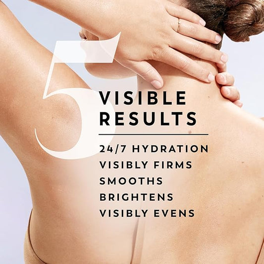 Olay Super Serum Hand & Body Lotion for Dry Skin, 24hr Long Lasting Hydration, 5+ Ingredient Serum Complex for Bright Even Firm Luminous Skin, Sweet Vanilla & Soft Wood Scent, 18.5 fl oz