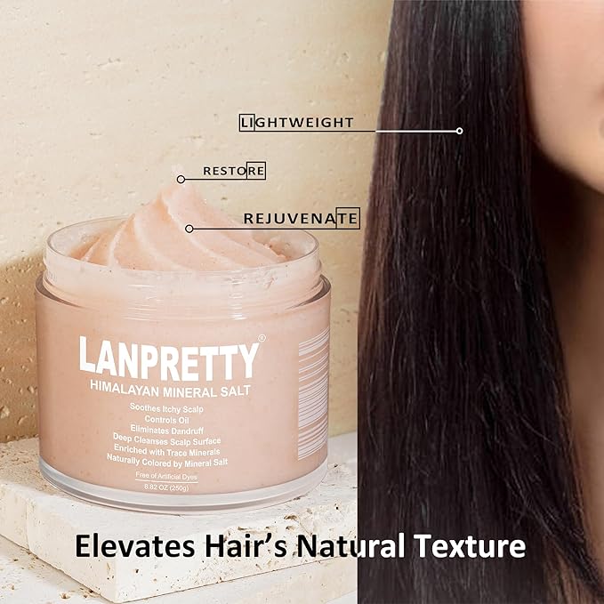 Scalp Scrub & Exfoliator with Mineral Salt | Deep Cleansing & Oil Control | Flake-Free Scalp Treatment for Itch Relief & Smoother Hair | 8.82 oz