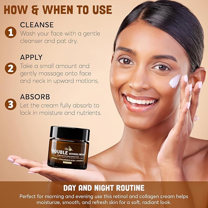 Live Healthy Retinol Cream for Face - Anti Aging, Day & Night, Face Moisturizer - Wrinkle Cream, Neck Creams for Tightening and Firming, Collagen, Hyaluronic Acid, for Men & Women |1.05 fl oz