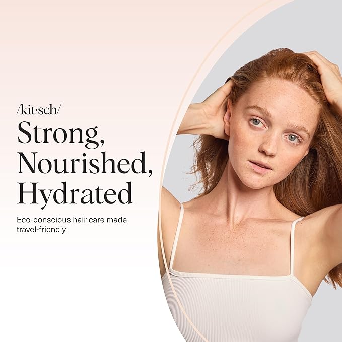 Kitsch Shampoo and Conditioner Set - 4pc Sampler Bars with Rice Water Shampoo and Conditioner, Castor Oil Shampoo & Coconut Oil Conditioner - Bottle-Free Beauty for Hair Growth, Repair & Moisture