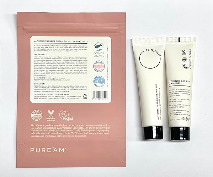 PURE’AM Authentic Korean Skin Care - Barrier Cream - Hydrating Face Moisturizer For Dry & Sensitive Skin - Vegan, 1.0 Fl Oz, 30 ml