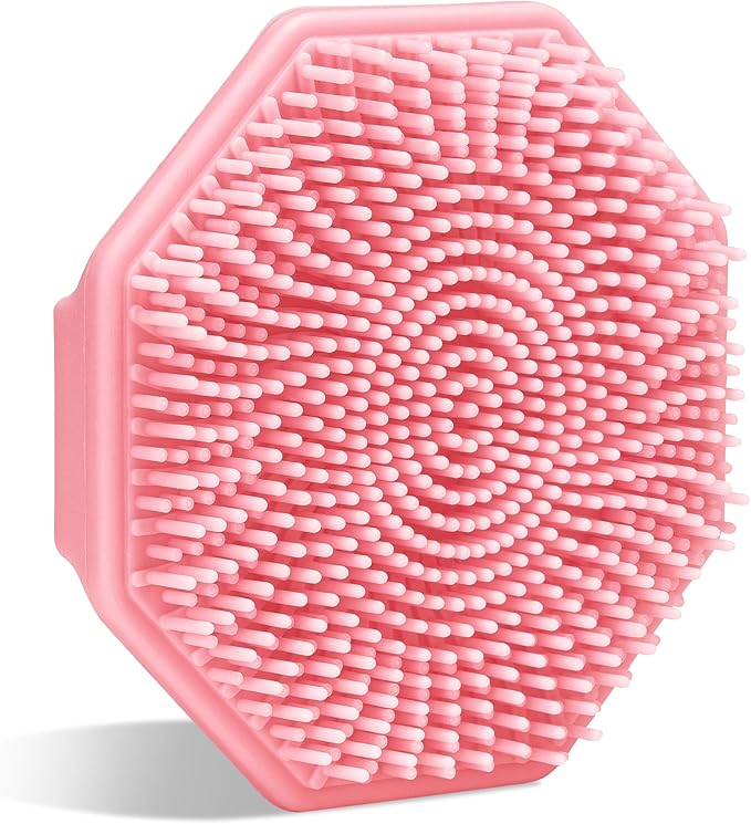 Sud Scrub® Antimicrobial Silicone Face Scrubber, 1 Pack, Gentle Face Exfoliator for Sensitive Skin, Eco Friendly Facial Cleansing Brush, Exfoliating Face Brush for Men and Women (Pink)