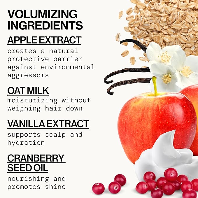 Pacifica Vanilla Oat Milk Hair Conditioner – Volumizer for Fine/Flat Hair, Weightless Oat Milk & Apple Extract for Bounce & Smoothness, Silicone Free Clean Beauty, Vegan Cruelty-Free