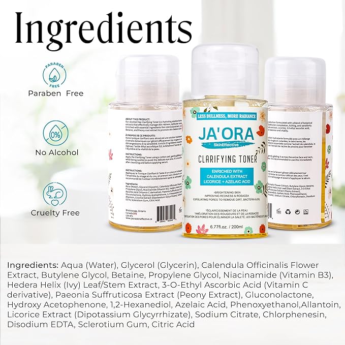 Clarifying Face Toner – Calendula Extract, Azelaic Acid & Ivy Leaf for Balanced, Hydrated & Revitalized Skin | Alcohol-Free, Unscented Toner for All Skin Types (200ML / 6.76 FL.OZ)
