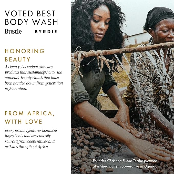 54 Thrones Non-Stripping Butter Cream Body Wash, Shea Butter Body Wash, Exfoliating & Moisturizing Liquid Soap, Ugandan Vanilla + Ethiopian Honey