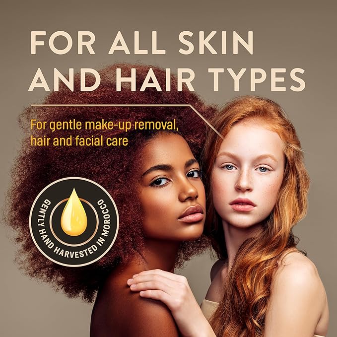 Organic Argan Oil Cold Pressed 3.4 Fl Oz - Moroccan Beauty Oil for Hair, Skin, Nails & Face, Vitamin E Rich, Non-Greasy, Natural Moisturizer