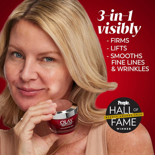 Anti-Aging Face Moisturizer for Women Over 40 – Olay Regenerist Micro-Sculpting Cream, Fragrance-Free – Hydrating & Firming Wrinkle Cream with Hyaluronic Acid, Niacinamide & Peptides – 1.7 oz