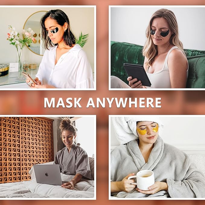 PURE SOL Hydrogel Gold Under Eye Mask - Hyaluronic Acid, Retinol - Anti-aging, Moisturizing and Hydrating - 12 Pairs | Eye Patches for Puffy eyes, Dark Circles - Gifts for Women. Gifts for Mom