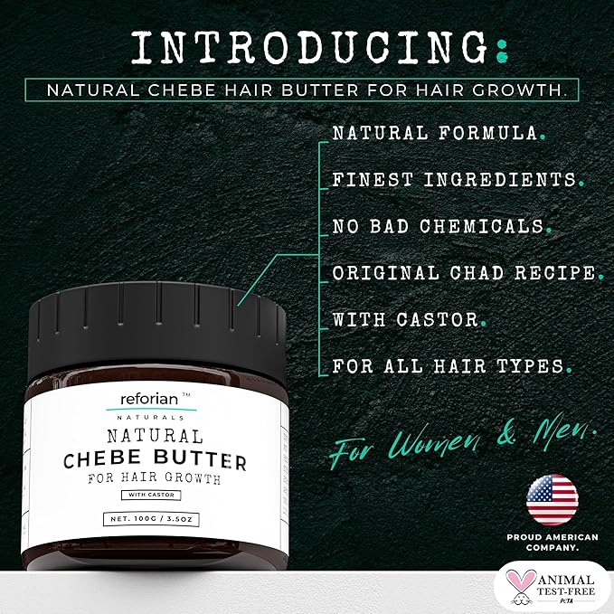 Chebe Butter for Hair Growth Products for Black Hair with Castor & Biotin Hair Butter for Hair Growth Made with African Chebe Hair Grease Chebe Oil for Regrowth