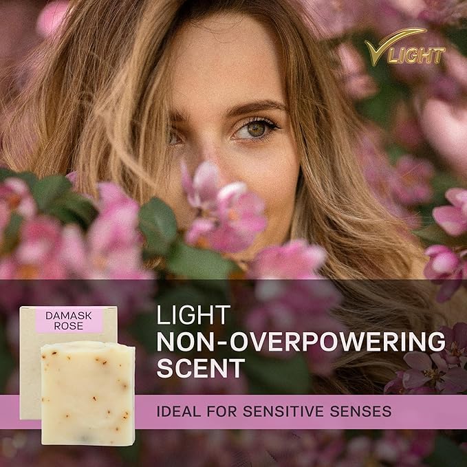 AUTHENTIC BATH & SOAP - Organic Rose Soap Bar X2 - Handmade, Natural Castile Soap Bar Moisturizing Bar Soap for Women Gift, Made with Rose Essential Oil and RoseWater. (2PK) 4.2 Oz Each