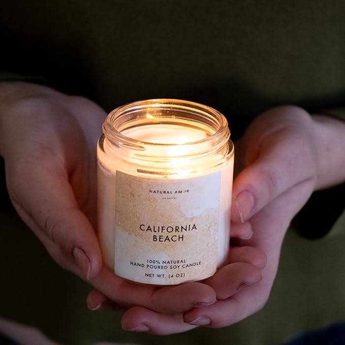 Natural Amor Relaxation Spa Gift Set for Women, 5 Piece Bath & Body Box with Candle, Hand Cream, Bath Bombs & Headband, Self Care Gift for Her