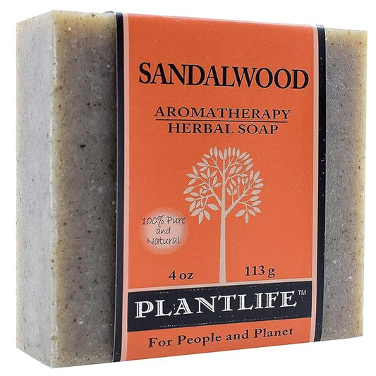 Plantlife Sandalwood Bar Soap - Moisturizing and Soothing Soap for Your Skin - Hand Crafted Using Plant-Based Ingredients - Made in California 4oz Bar