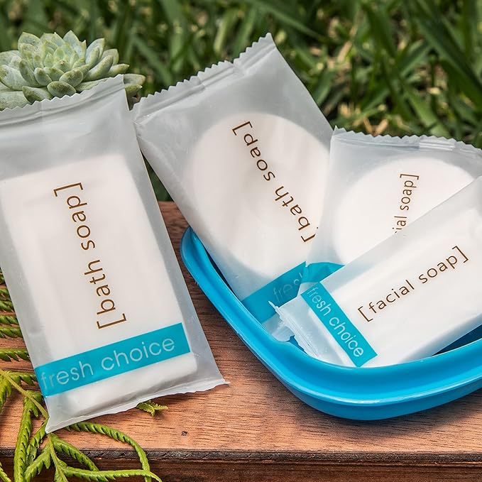 Bulk Hotel Soap, Individually Wrapped Bar Soaps, Mini Trial Size Toiletries, Bath Body Hand Soap for Vacation Rentals and Motel Guest Bathroom, 0.5 oz, Pack of 100