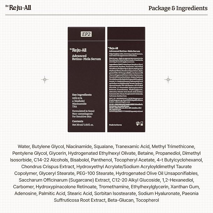 Advanced Retino-Mela Serum – HPR Retinol Serum for Face – Anti-Aging, Pore Minimizer, Next-Gen Korean Skin care – Gentle & Beginner-Friendly – With Niacinamide 10% and TXA 4% – 1 Fl Oz