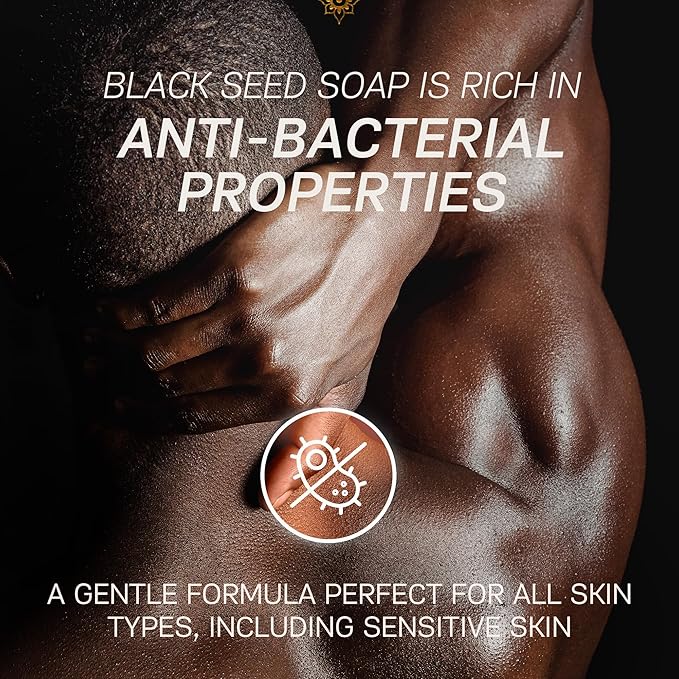 AUTHENTIC BATH & SOAP - Black Seed Oil Bar Soap (Handmade, 2 Pack) - Natural, Cold Processed, Deep Cleansing, Exfoliating Black Seed Grits, Moisturizing Vegan Soap Bar for Face, Body. 4.2 Oz Each