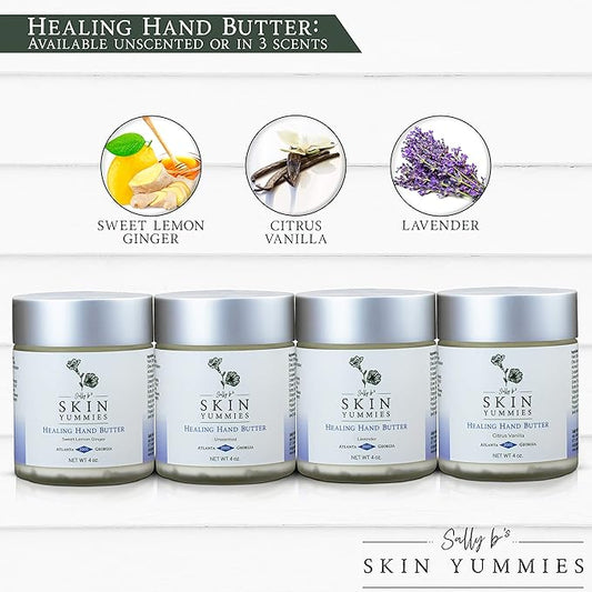 Sally B’s Non-toxic Extra Dry Hand Lotion/Kokum and Shea Butter Cream/Jojoba and Olive Oil/EWG Verified/ 4 oz (Lemon)