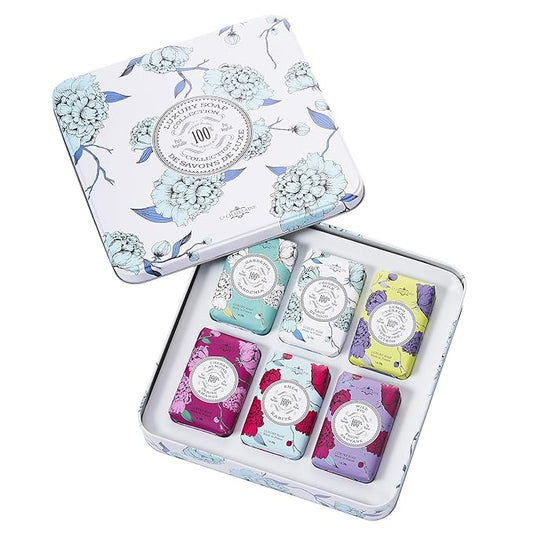 La Chatelaine Luxury Soap Collection | Oprahs Favorite Things | Shea Butter Bar Soaps, Made in France | Natural | Set of 6, 7 oz (Gardenia, Coconut Milk, Lemon Verbena, Cherry Almond, Shea, Wild Fig)