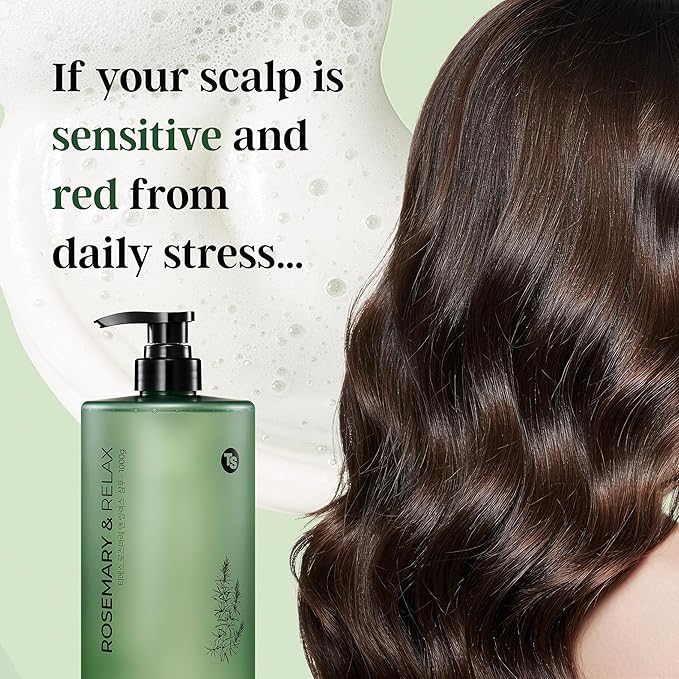 TS Rosemary & Relax Shampoo (1000g) Hydrating & Calming | Natural Ingredients | Sulfate-Free | Korean Shampoo
