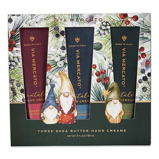 Via Mercato Natale Winter Woods Holiday Collection, Hand Cream Gift Set, Assorted Scents